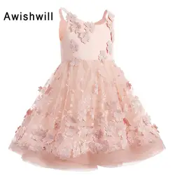Новое поступление, платья принцессы с цветочным узором для девочек, платья для первого причастия для девочек, пышные платья для девочек 2019
