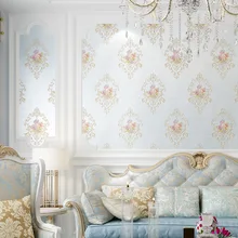 

Embossed Floral Wall Paper European Style Pink Beige Luxury Rustic 3D Flower Wallpapers for Bedroom Living Room Papel Mural