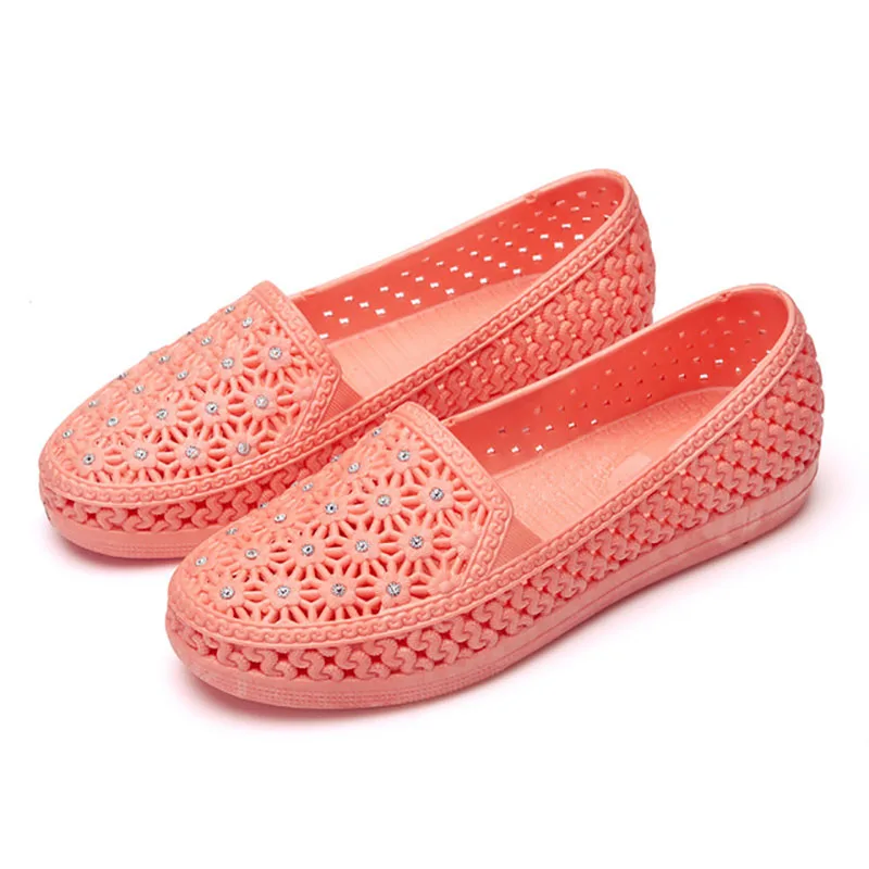 Fengnong/женские резиновые ботильоны из ПВХ с кристаллами; Модные дышащие сандалии для отдыха; пляжная обувь для отдыха; цветная женская обувь; W142