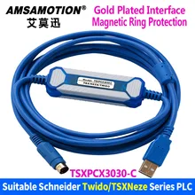 Amsamotion TSXPCX3030-C подходящий Schneider Twido/TSX/Neza серии ПЛК кабель для программирования TSXPCX3030 кабель для загрузки