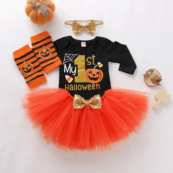 

Newborn Baby Girl Clothes My First Halloween Costumes Clothing Infant Toddler Baby Girl's Outfits New born Pumpkin Romper Sets