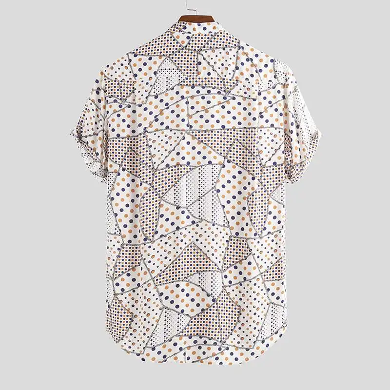 Printing Mens Shirts Stand Collar Short Sleeve Button Blouse Breathable High Quality Vacation Hawaiian Shirt Men Camisa Summer