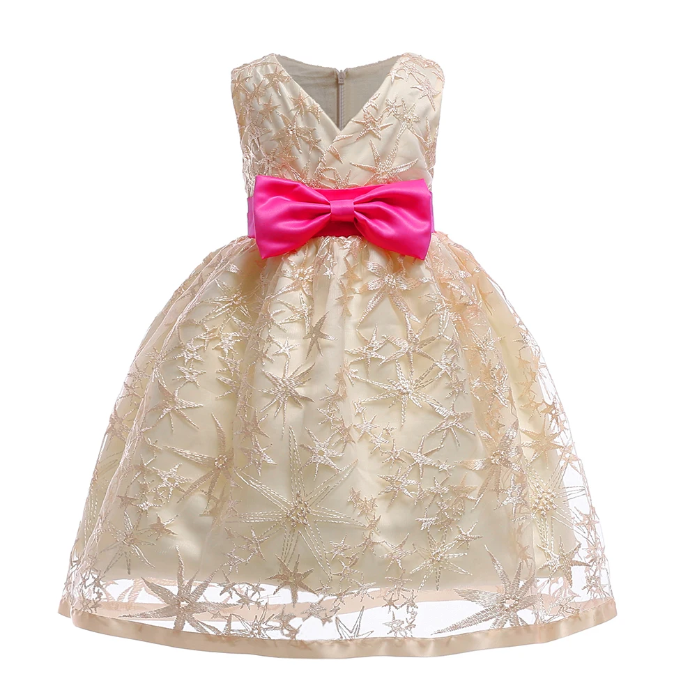 

ZT2232 Summer Elegant Dress For Girl,Kids Dress Girls Sleeveless Mesh Embroidered Princess Dress Formal Evening Ball Gowns