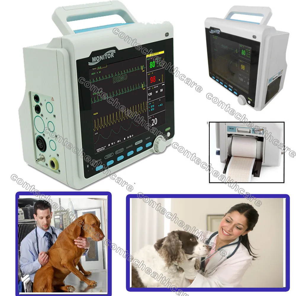 CE Portable Veterinary VET patient Monitor 6-parameters ICU with Thermal Printer CE Portable Veterinary VET patient Monitor 6-parameters ICU with Thermal Printer
