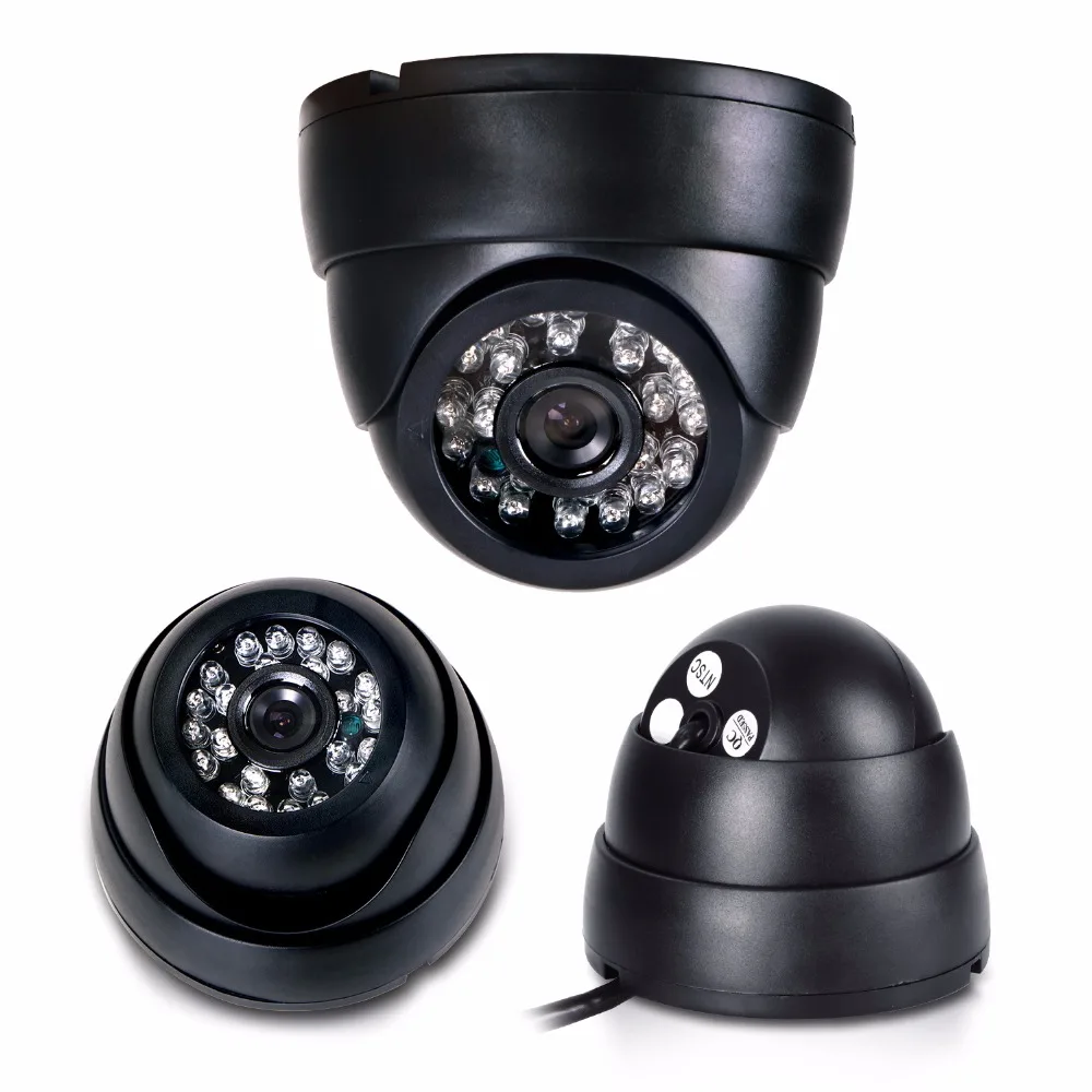 

Home Surveillance Security Camera HD Wide Angle 1200TVL CMOS 24IR 3.6mm Indoor Dome Infrared CCTV Security Camera Black White