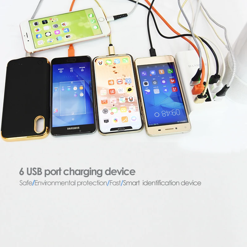 HANHONE 6 портов USB зарядное устройство 36 Вт для iPhone iPad samsung несколько настенных зарядных 5 В/7.2A ЕС вилка адаптер мобильный телефон Универсальный