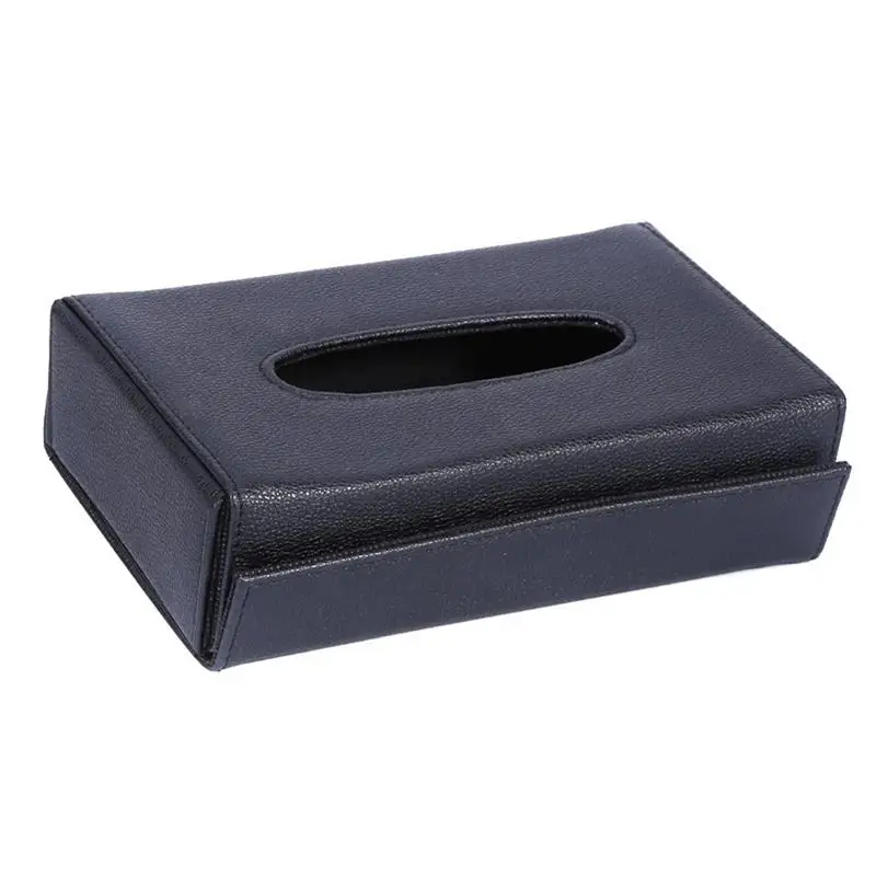 Складная коробка для салфеток, автомобильные принадлежности, спинка стула, подвесной козырек, бумага, креативный подлокотник, кожаный ящик, портативный, новинка, удобство, прочный - Название цвета: Black