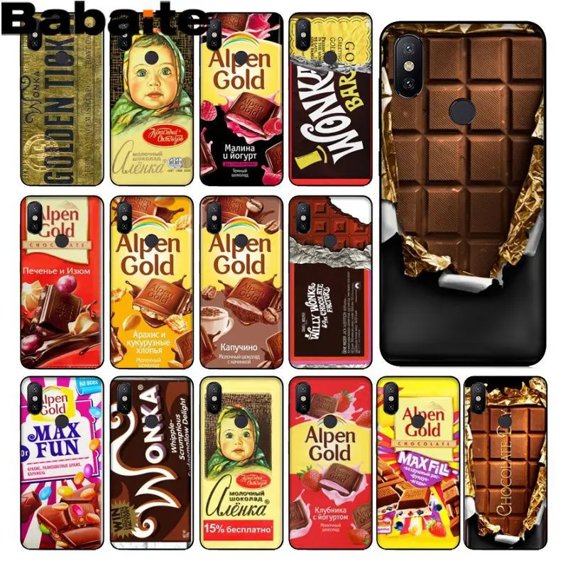 

Babaite alenka bar wonka chocolate Black Soft Shell Phone case Cover For redmi 5plus 5A 6pro 4X note5A note4x note6pro 6A Cover