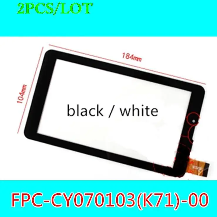 2pcS 7inch Fpc-CY070103 (K71)-00 touch screen panel digitizer glass sensor Replacement noting size and color photo
