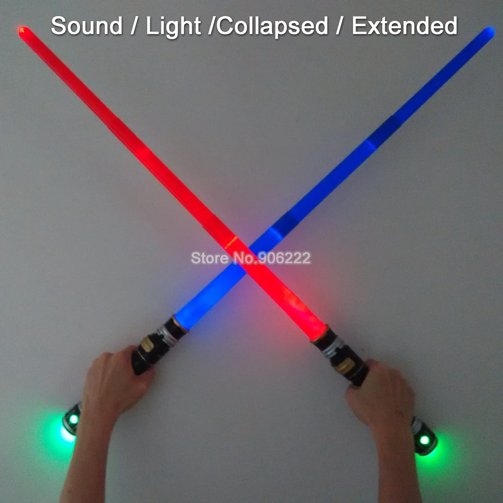 

Sound Light 84cm Laser Lightsaber in Box Packing Shrinkable Plastic Sword Toy Katana Samurai Cosplay Toy Lightsword