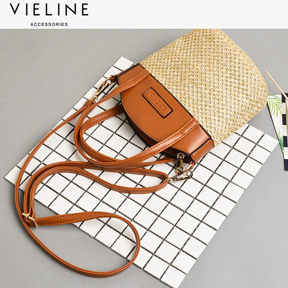 

VIELINE 2018 Fashion Straw Bucket Bag Handbags Women Summer Rattan Bag Handmade Woven Beach Handbag For Women Bag