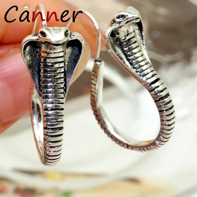 Женские винтажные серьги кобры CANNER капельки с золотым/серебристым покрытием