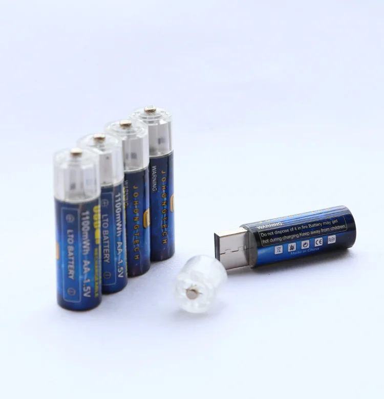 Оригинальная быстрая зарядка 1 шт USB перезаряжаемая батарея AA 1,5 V 1100mAh Li-po качественная батарея AA Bateria