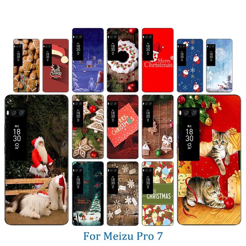 Чехол для Meizu pro 7 мягкий чехол из ТПУ с рисунком Merry X'MAS роскошный силиконовый