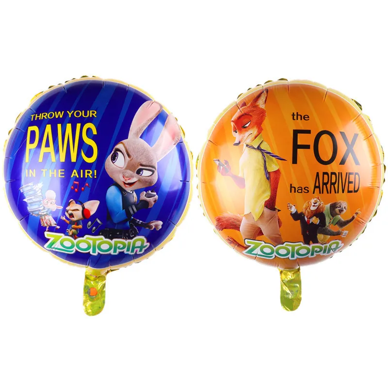 Zootopia дизайн фольгированные гелиевые шары Джуди Ник шарики ко дню рождения