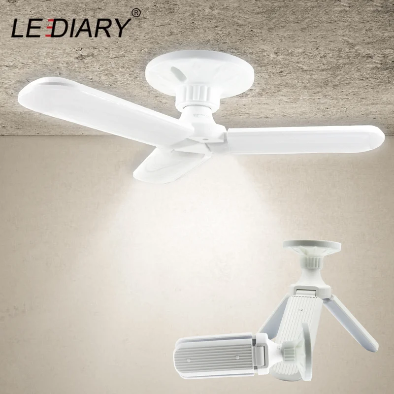 

LEDIARY 96-265V 45W LED Ceiling Lamp 360 Degrees Angle Adjustable Super Bright Foldable Fan Blade Pendant Lights Simple Style