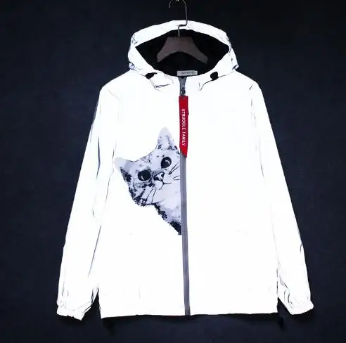 

New spring autumn Men thin Hip Hop Jacket 3m reflective coat free shipping