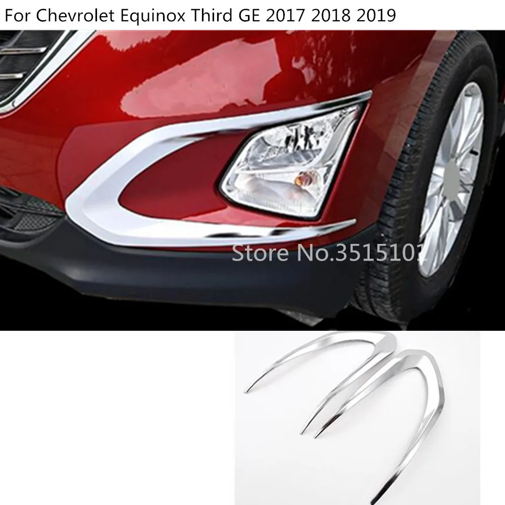 

car body front fog light lamp frame styling cover trim hood moulding panel 2pcs For Chevrolet Equinox Third GE 2017 2018 2019