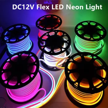 

Free Shipping Silicone LED Neon Light Flex LED Strip Light Soft Rope Lamp Board DIY Advertising Decoration Outdoor Lighting 12V