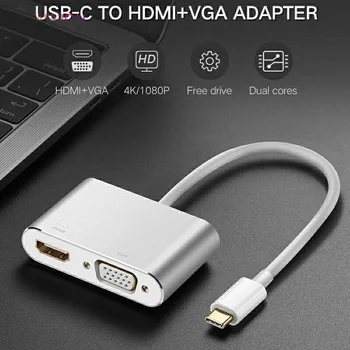 

Basix USB C HUB Type C USB-C to HDMI VGA Adapter Converter 4K Thunderbolt 3 for Laptop Macbook Pro Google Chromebook Pixel