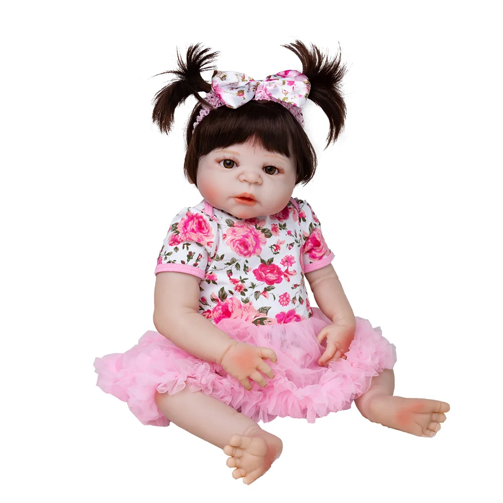 

Bebe Reborn Recien Nacidos Realistas Silicone Child Doll Brown Eyes Poupee Lol Lifelike Boneca Cute Toys For Girls Toddler