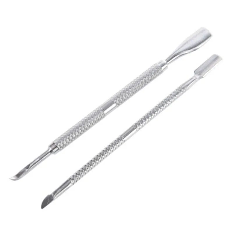

New 2Pcs Nail Art Stainless Steel Pusher Remover Tool Trimmer Set Accessories