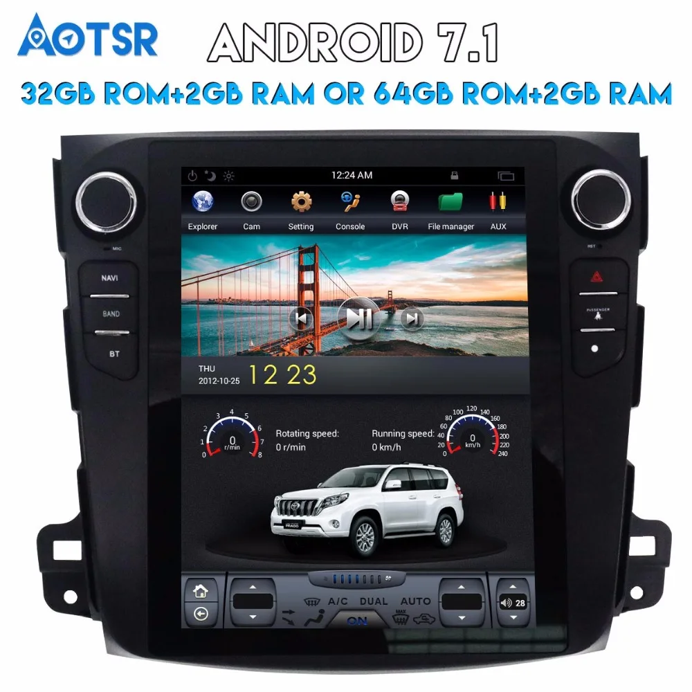 Автомобильный GPS навигатор в стиле Тесла на Android 7 1 для Mitsubishi Outlander (2006 ~ 2012) Citroen C