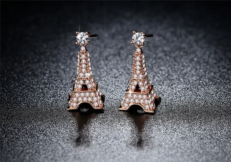 New Eiffel Tower Stud Earrings Personality Loving Couples Gifts For Women Wedding Jewelry Earring Fashion Brincos Wholesale E263 (10)