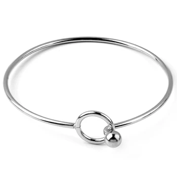 

2pcs/lot Stainless Steel Bangle DIY Accessories Hot Sale Single Bead / Round Buckle Simple Charm Bracelet