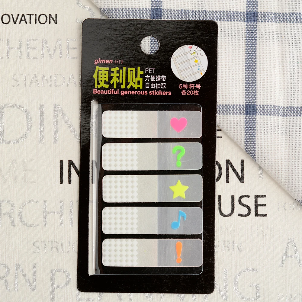 

1Pack 20 Sheets X 5 Cute Write-on Removable Page Marker Index Tabs Flags Sticky Note Sticky Office School Supplies