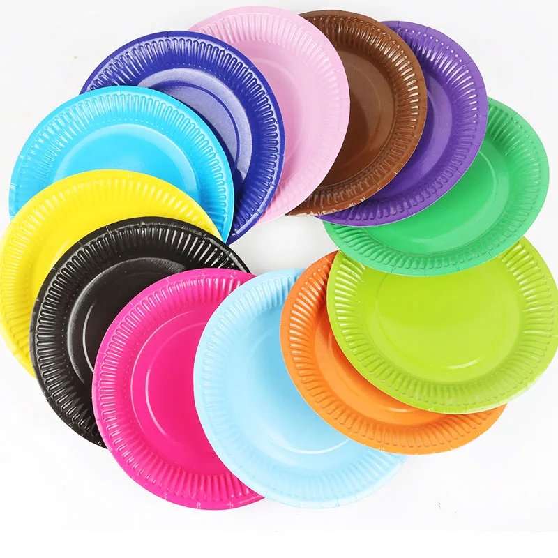 

50pcs 18cm Children DIY Handmade Rainbow Paper Plate Toys/ Kids Adult DIY Material Colorful Plate for Handmde Art Craft