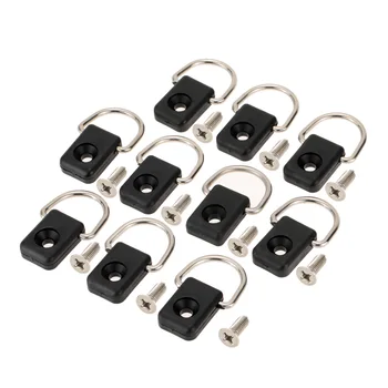 

10pcs Canoe Kayak D Ring Outfitting Fishing Rigging Bungee Kit Accessory Black New water sports tools Kayak Boat accessories