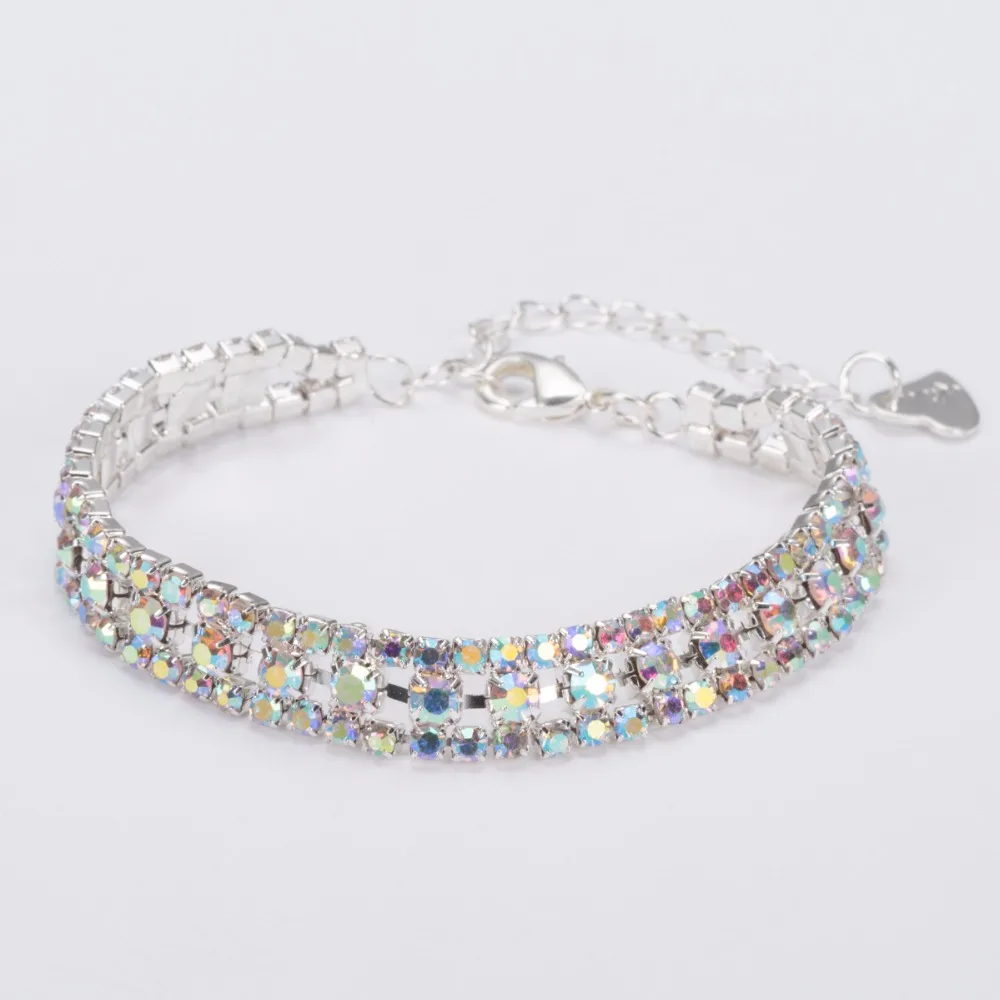 YFJEWE роскошные классические посеребренные многоцветные браслеты с кристаллами модные вечерние ювелирные изделия браслеты для женщин B129