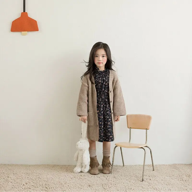 Scsech/Новые Осенние Топы для малышей; брендовые свитера для девочек; детская верхняя одежда; Детский кардиган; однобортное пальто для малышей; SW03
