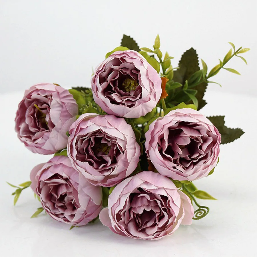 Фиолетовый розовый большой пион, искусственные цветы элегантные красивые шелковые искусственные цветы пионы Свадебные вечерние украшения для дома