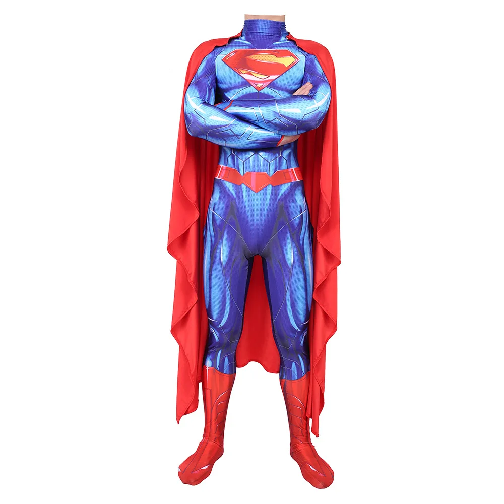 Лига Справедливости фильм Супермен для взрослых, косплей на Хэллоуин костюм Зентаи боди супергероя комбинезоны