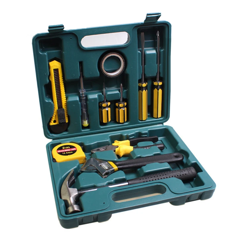 

Hand tool sets 12 pcs automotive repair tool with plastic toolbox mixing tool packing hand tool kit