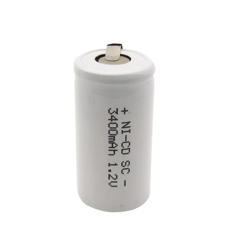 TBUOTZO 15 шт./лот Sub C SC 1,2 V 3400mAh Ni-Cd Ni Cd аккумуляторы белого цвета