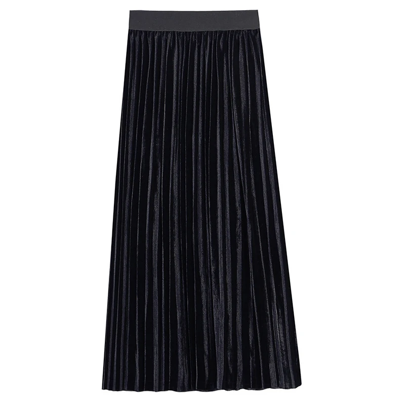 PANJOINER, модные плиссированные юбки для женщин, толстая юбка средней длины, женские повседневные свободные вечерние юбки, Saias Midi Faldas S016