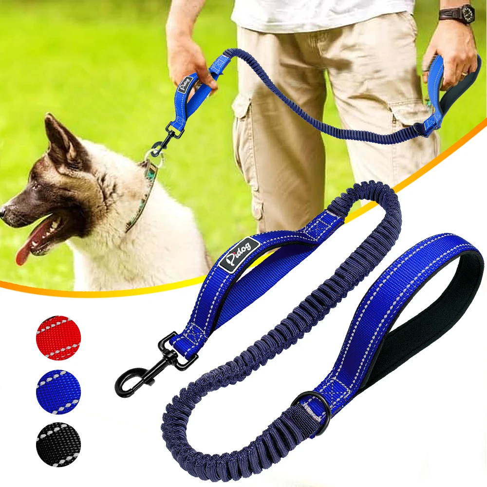 

Dog Leash Reflective Nylon Bungee Dog Running Leash Lead Safety Elastic Pet Puppy Walking Training Leashes Rope Belt 2 Handles