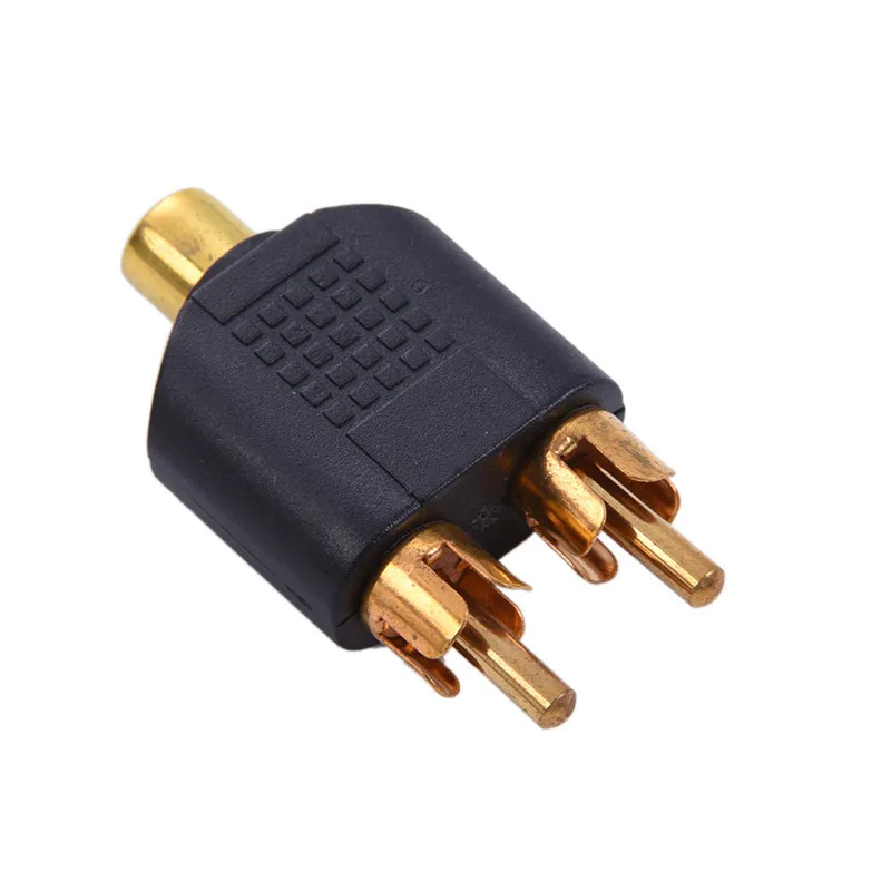 RCA Женский к 2RCA мужской адаптер AV аудио штекер мужскому Y сплиттер конвертер для