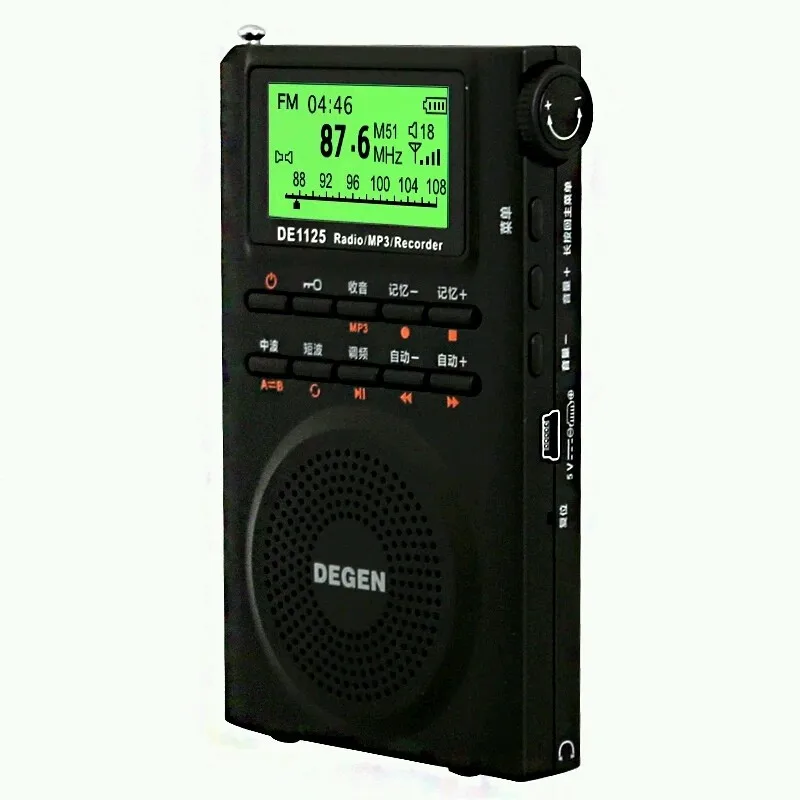 DEGEN DE1125 радио FM AM радио mw и SW Multiband MP3 Электронная книга цифровой радиоприемник 4GB DE1125H