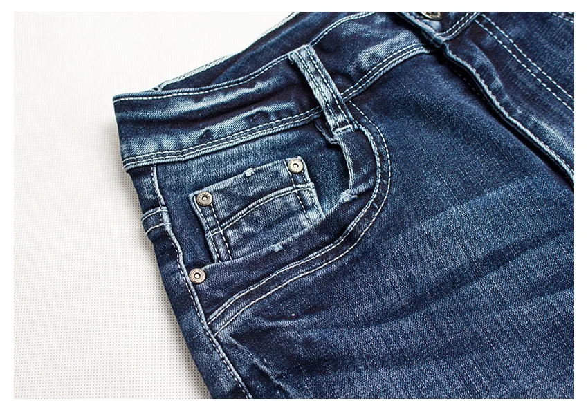 2018 jeans autumn and winter in Europe and the United States women's stretch slim thickened warm jean small leg pants nine points pencil pants (20)