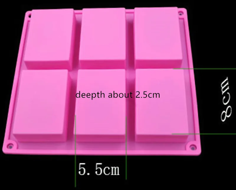 Molds Rectangle Soap Mold Ice Cube Grid Making Mould DIY Hand Made Silicone Soap Mold