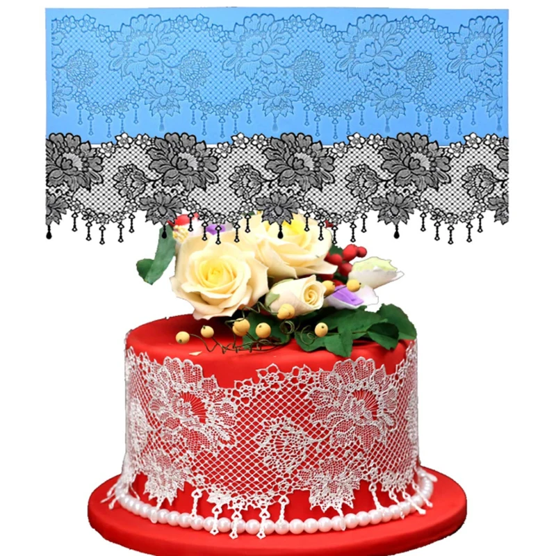 

Peony Flowers Border Mould Lace Mat Silicone Mold Fondant Cake Decorating Tool Chocolate Gumpastes Sugarcraft Forms Bakeware