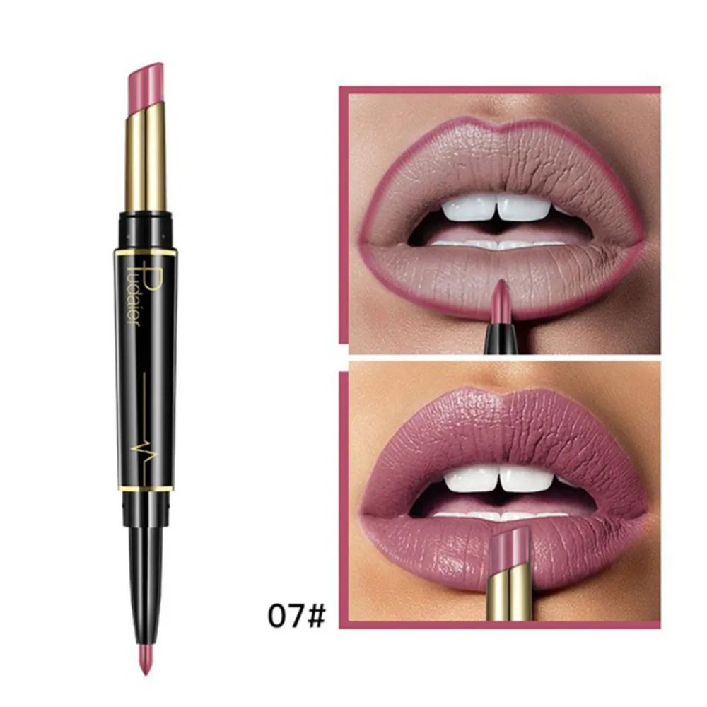 

Waterproof Fashionable Long Lasting Double-end Ultra-Long Stay 24Hour 2in1 Lipsticks Matte with Lip Liner Makeup Cosmetics Tools
