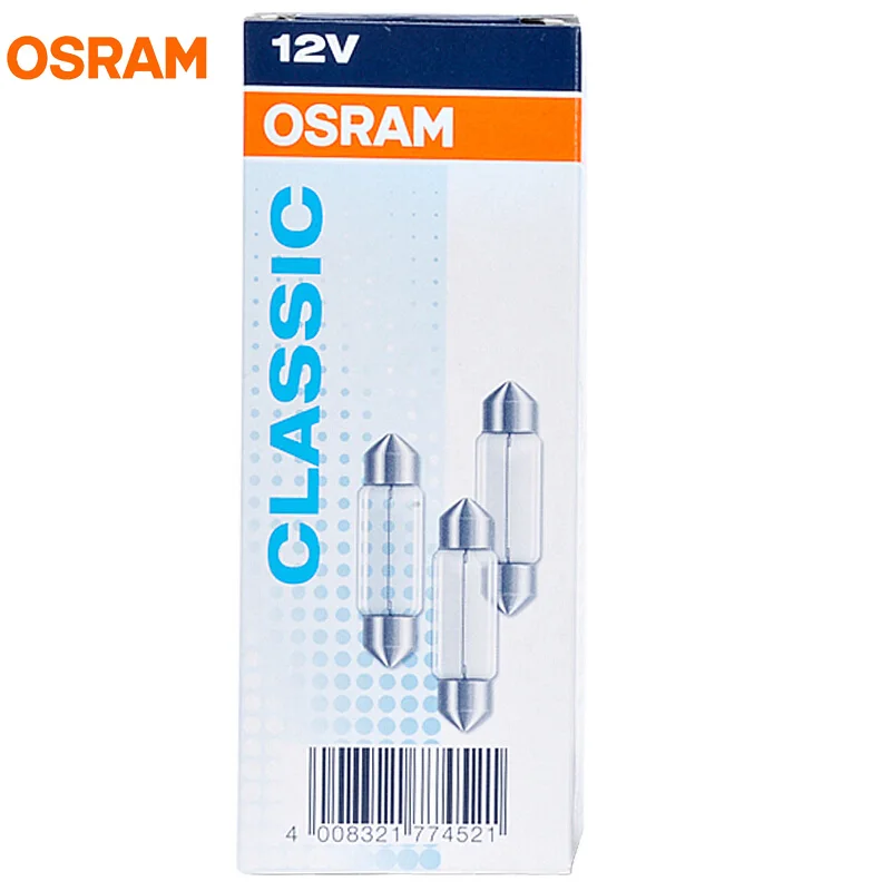 10 шт. OSRAM C5W 6418 гирлянда лампы 12 В 5 Вт SV8.5 8 оригинальная линейная лампа для чтения