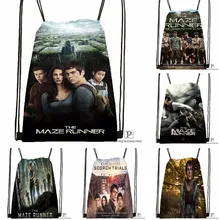 Пользовательский лабиринт Runner1 походная сумка на шнурке милый рюкзак для детей(черная спинка) 31x40 см#180531-04-19