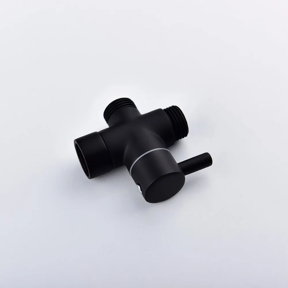 Ciencia Brass Black 3-way Diverter Valve for Handheld Shower Head or Bath Tap Switch Outlet T Valve T Adapter