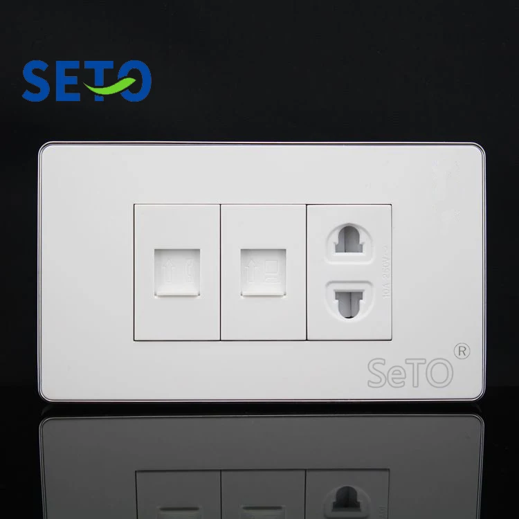 SeTo 120 тип Cat5e сеть + Cat3 телефон два отверстия розетка панель настенная пластина